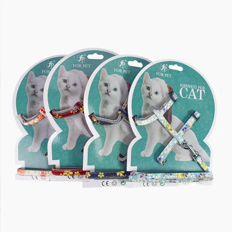 

Beautiful Pattern Japanese Style Cat Kitty Harness and Leash 2 in 1 Adjustable with Bow Tie Elegant & Safe Let's Go for A Walk