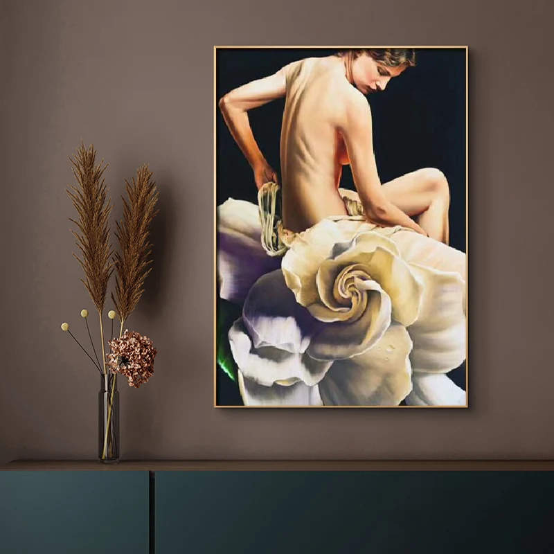 Картина на холсте с изображением сексуальной женщины цветов плакаты и принты