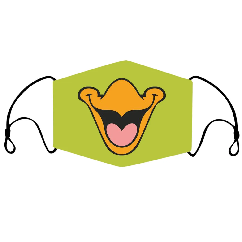 

1PC Cute Carton Face Print Black Mask Harajuku Fashion Face Mouth Mask Washable Windproof Mouth-muffle Proof Mask Fashion