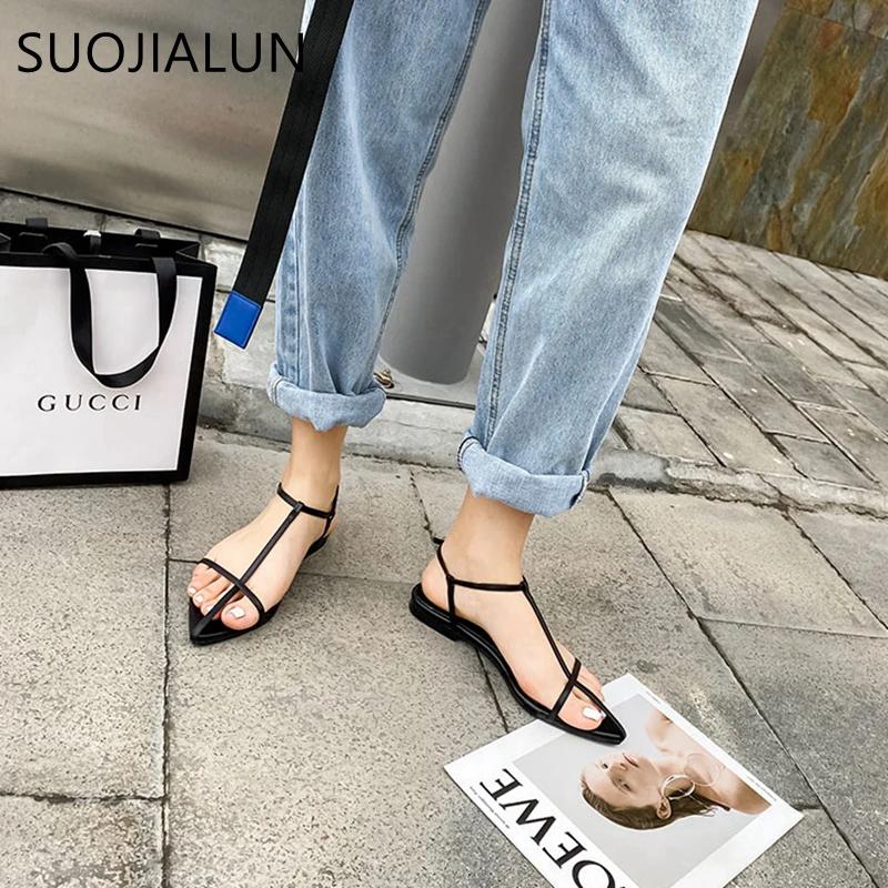 SUOJIALUN/2020 Женские брендовые сандалии Новая Летняя женская обувь Пляжные