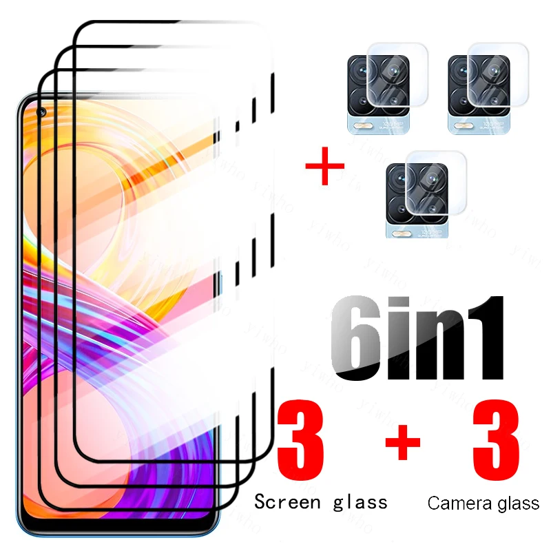 

realme 8pro glass 6in1 camera protectors for oppo realme realmi real mi 8 pro phone screen films cover realme8pro 6.4'' case