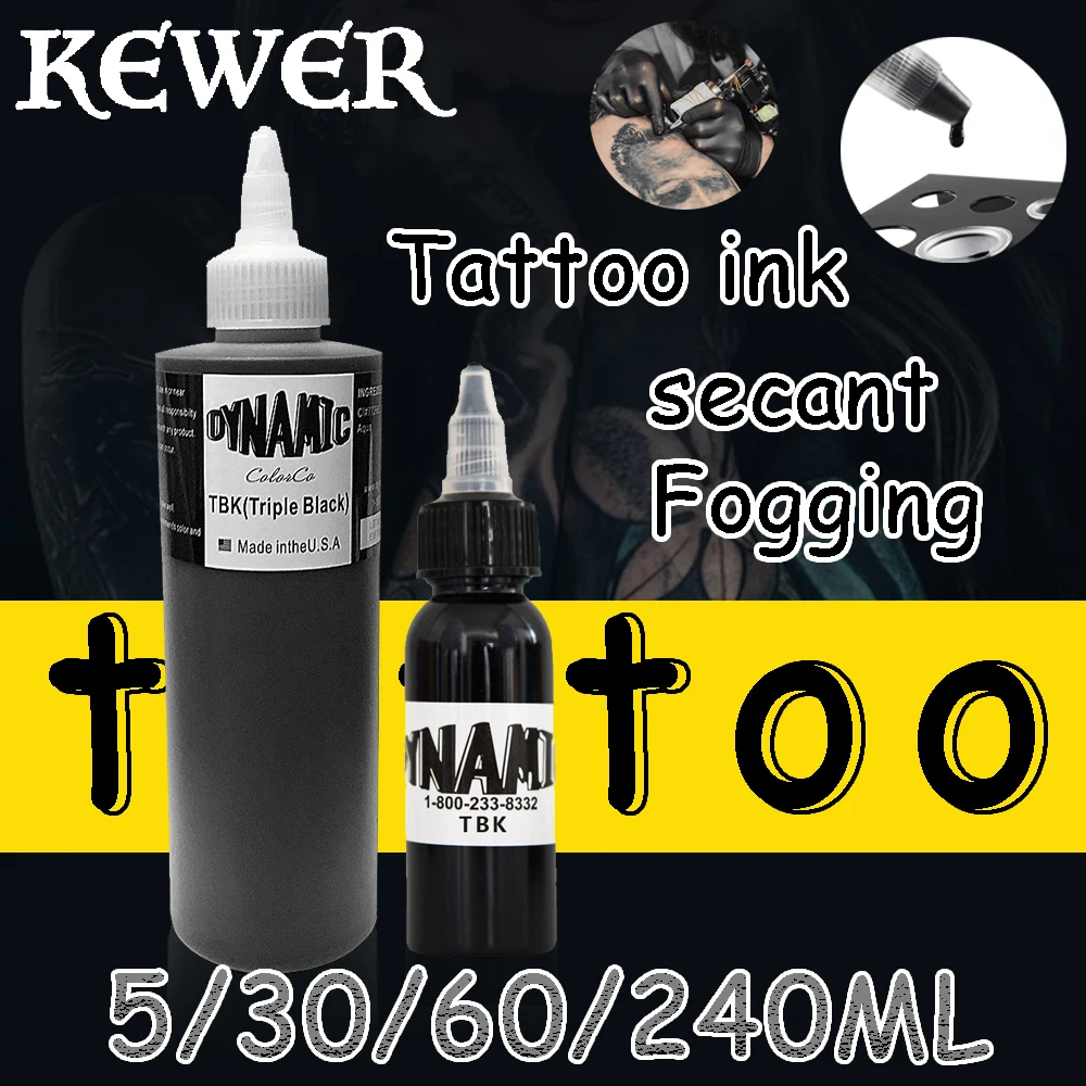 

KEWER 5/30/60/240ML 8 Ounce Tattoo Ink Black Permanent Makeup Pigment Microblading Ink Body Arts Makeup Material Tattoo Supplies