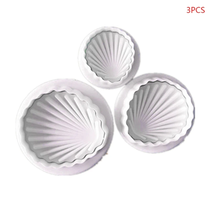 

3 Pcs/Set Sea Shell Shape 3D Fondant Mold Cake Decoration Tool Silicone Mould