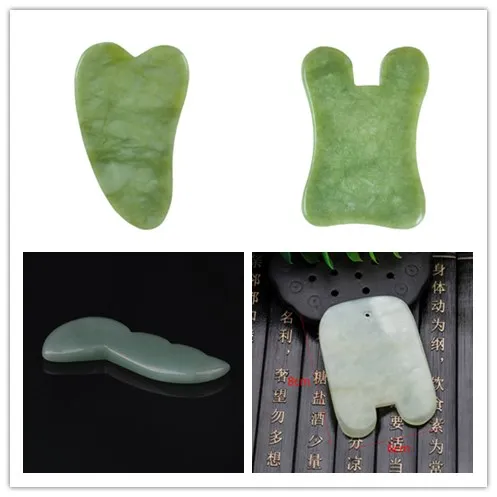 

Natural Jade Guasha Board Massage Tool SPA Scraper Stone Facial Anti-wrinkle Treatment Body