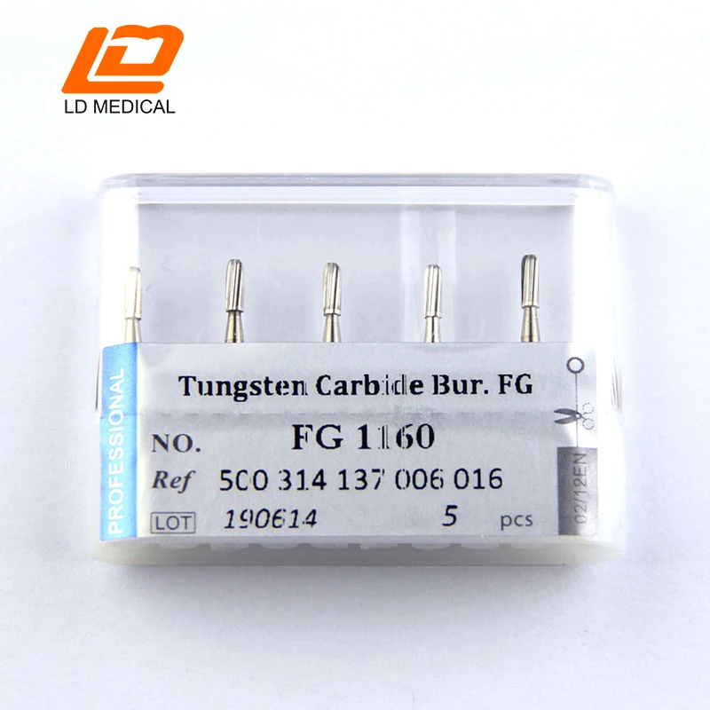 5pcs Dental Tungsten Carbide Burs FG 1160(137 016))High Speed FG Round Cyl Removal of Composite Orthodontics CE ISO Dentistry