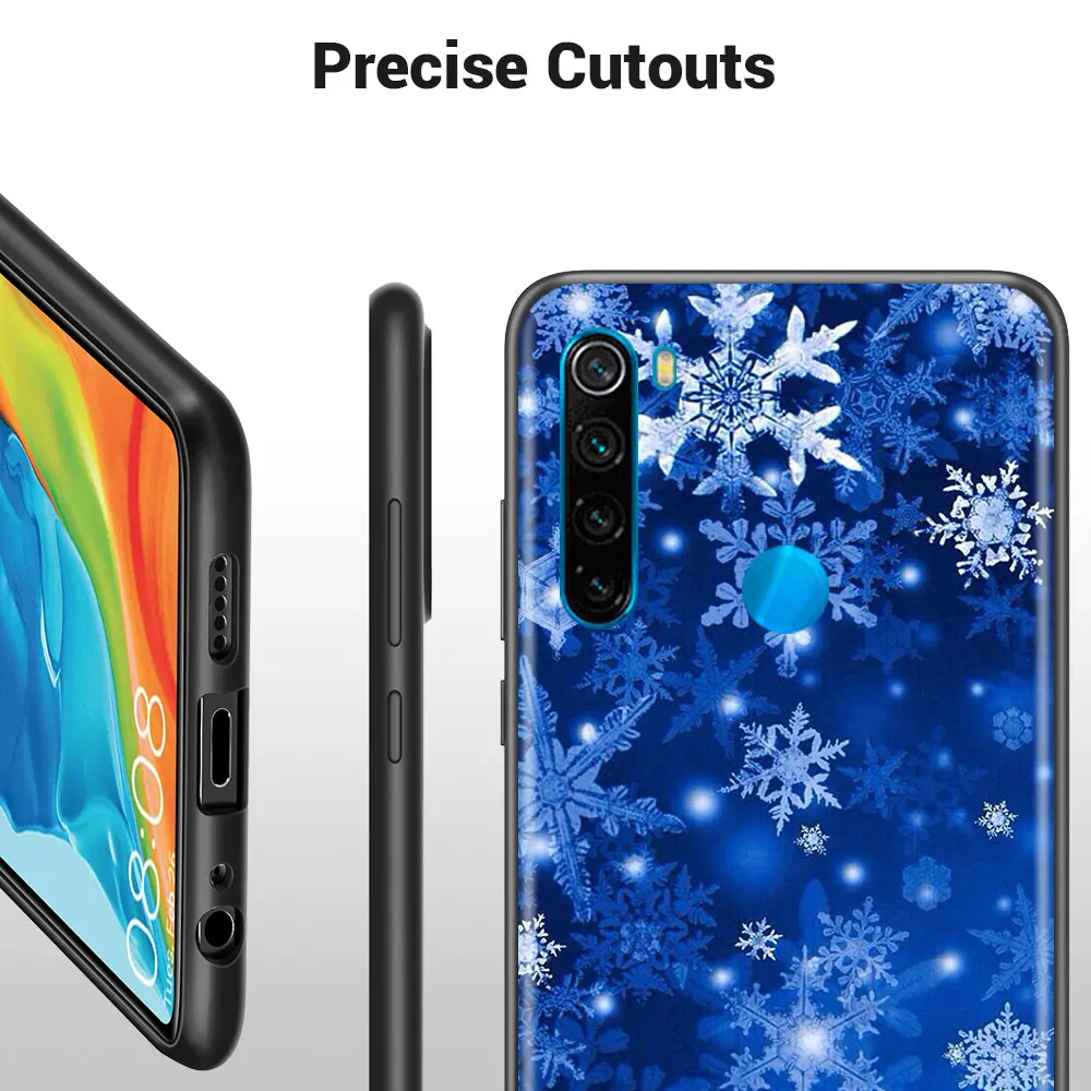 winter snowflakes case for xiaomi redmi note 10 pro 5g 7 8 9 pro 8t 9t 9s 8 8a 9a 9c 9i silicone mobile phone cover coque fundas free global shipping