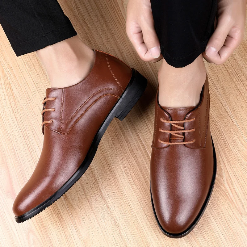Мужские туфли-оксфорды на шнуровке модные формальные деловые туфли с