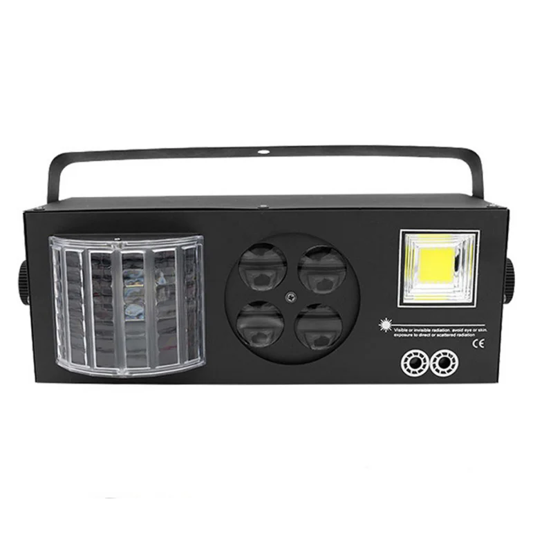 

Free Shipping LED Strobe Laser Gobos Butterfly Lights 4in1 DMX Effect Light For DJ Party Wedding Bar And Stage Laser Light