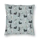 Наволочка Westies и шотландский терьер, домашний декор, квадратная наволочка в виде собаки Скотти, 45x45, наволочка для гостиной