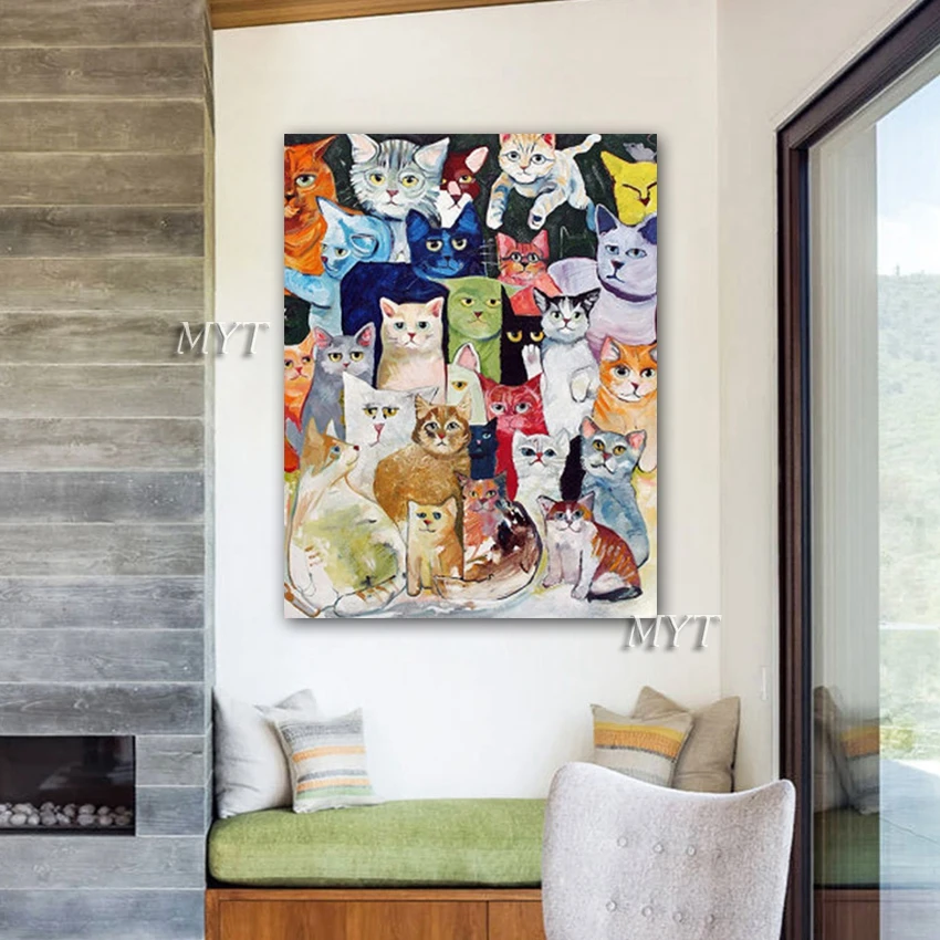 Милые домашние кошки картина маслом настенные картины 100% ручная роспись холст