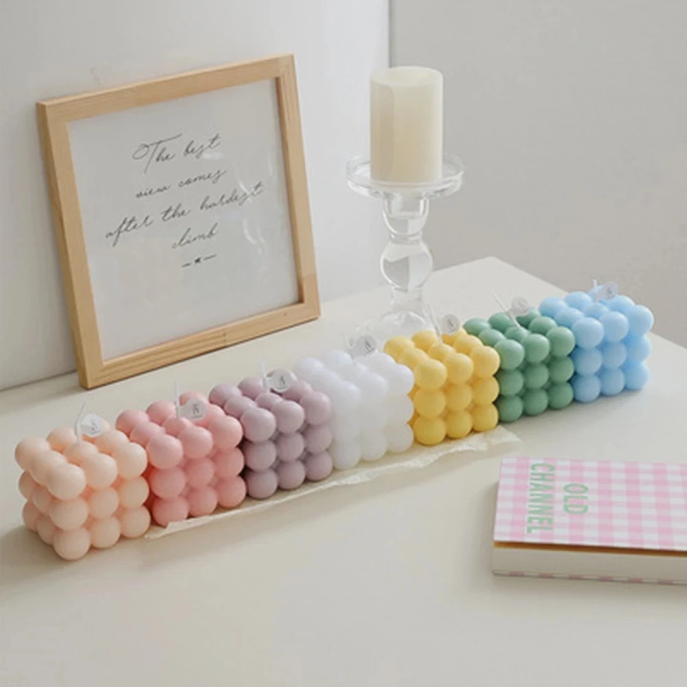 

Korea Rubik's Cube Fragrance Candle Jasmine Fragrance Home Decoration Wedding Candles Romantic Fragrance Soy Wax Gift