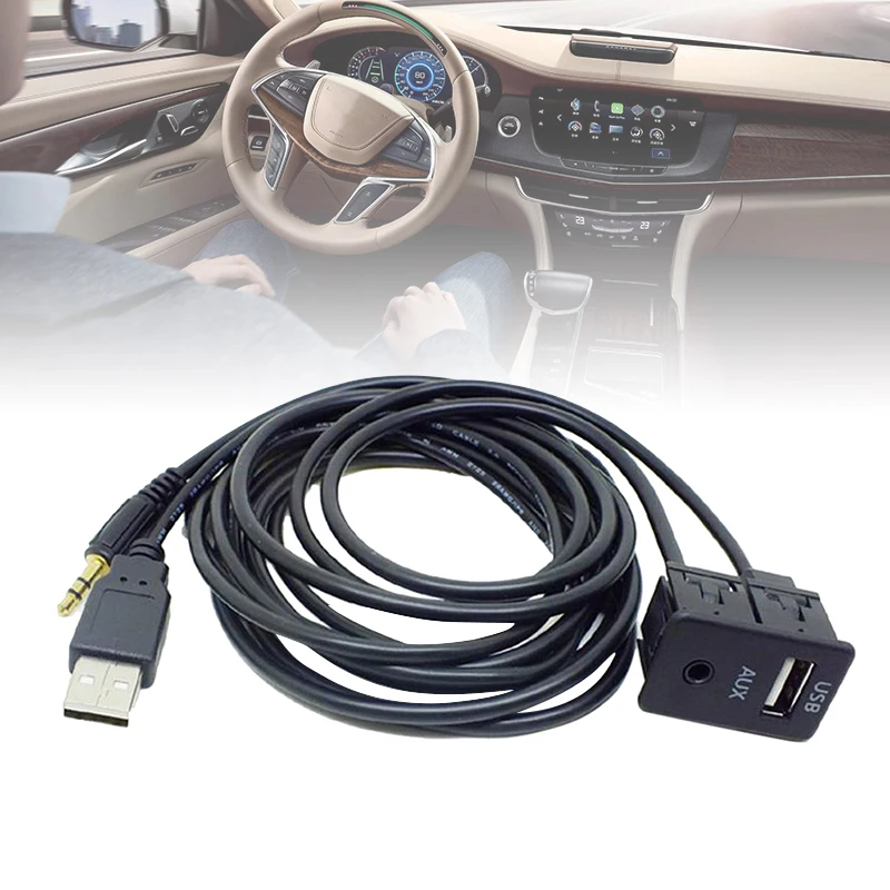 150 см Автомобильный Dash заподлицо USB порт Панель Авто Лодка Грузовик 3,5 мм AUX USB удлинитель адаптер для Toyota VW Nissan KIA Honda