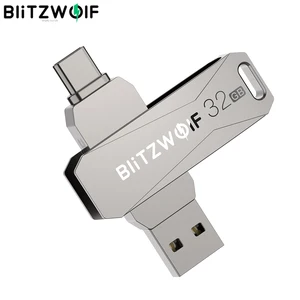 USB-флеш-накопитель BlitzWolf BW-UPC2, 2 в 1, USB Type-C, Сверхбыстрая передача данных, вращение на 360 , цинковый сплав, 32 ГБ, 64 Гб, поддержка OTG