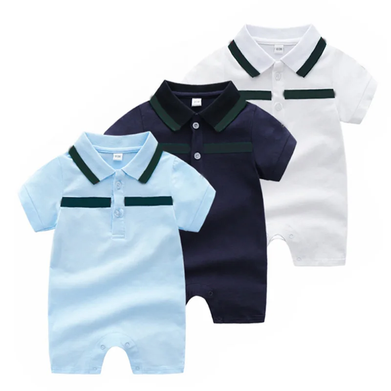 Летняя модная хлопчатобумажная ткань для мальчиков и девочек Детские Ползунки