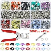 100200sets metal sewing buttons prong ring press studs snap fasteners clip pliers sewing tool for clothes bibs diy sewing