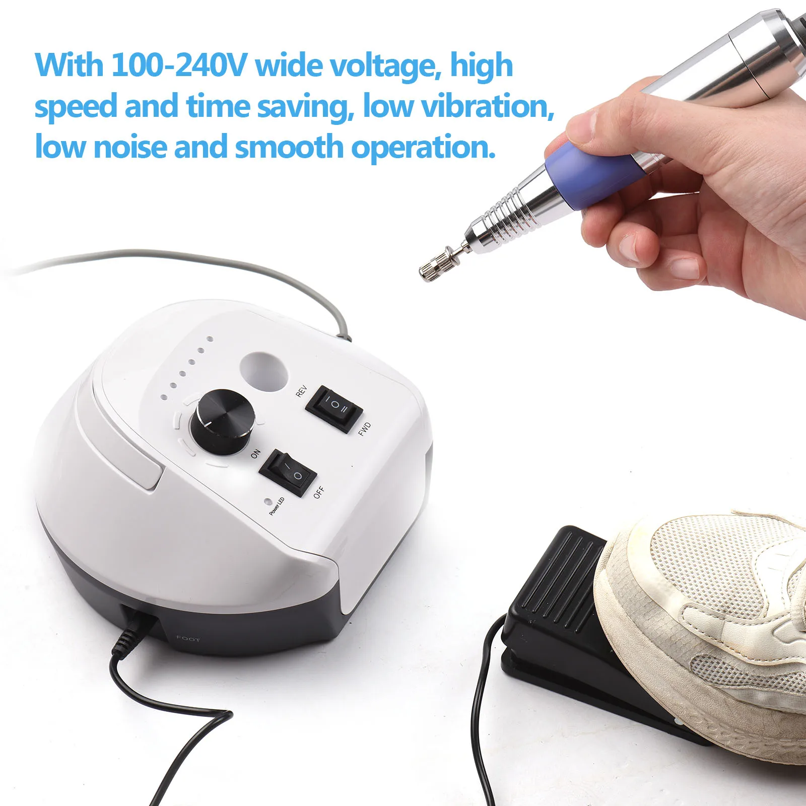 Электрический Резак для ногтей гелевых Акриловые ногти 35000 об/мин 24 Вт