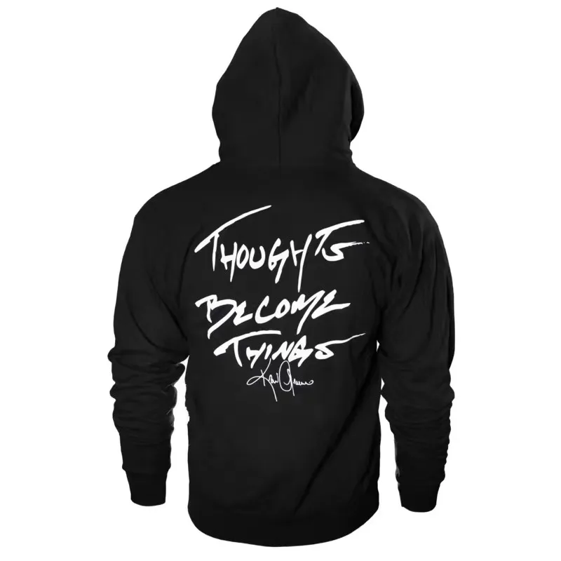 Thin Fitness Black Hooded Sweatshirt Big Pocket Bodybuilding Hoodies Men Gym Sweatshirt For Men Zipper Long Sleeve Hoodies
