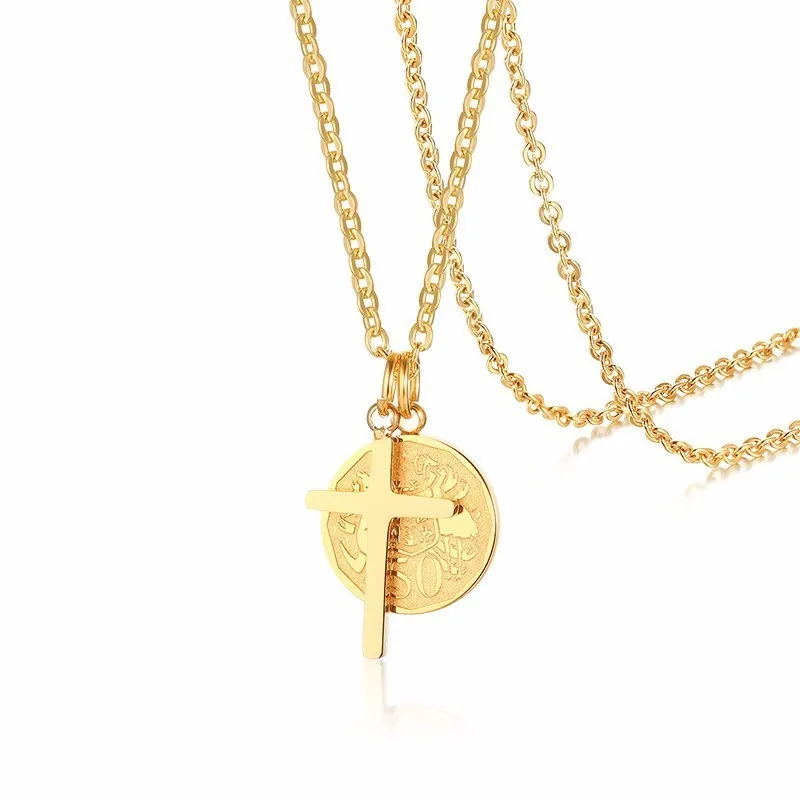 Женское Ожерелье из нержавеющей стали с кулоном в виде золотистой королевы