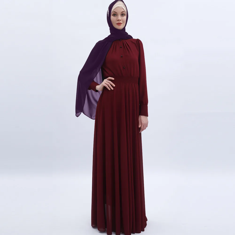 Рамадан, новое Двухслойное шифоновое женское длинное платье Муслима, оптовая продажа