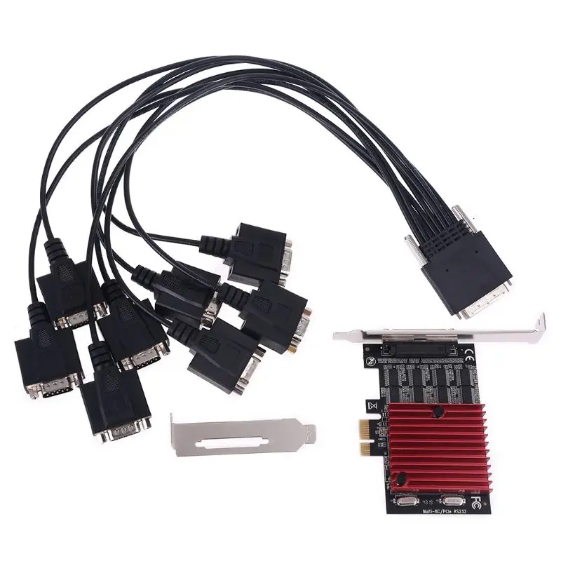 

8Port PCIE to DB9 RS232 Serial Riser Card Controller Express Extension Converter M17F