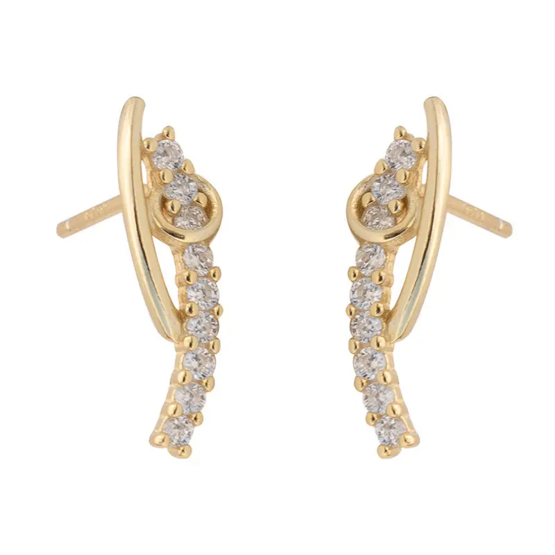 

Korean Version 925 Sterling Silver Geometric Asymmetric Winding Earrings Women High-End Design Luxury Anniversary Jewelry