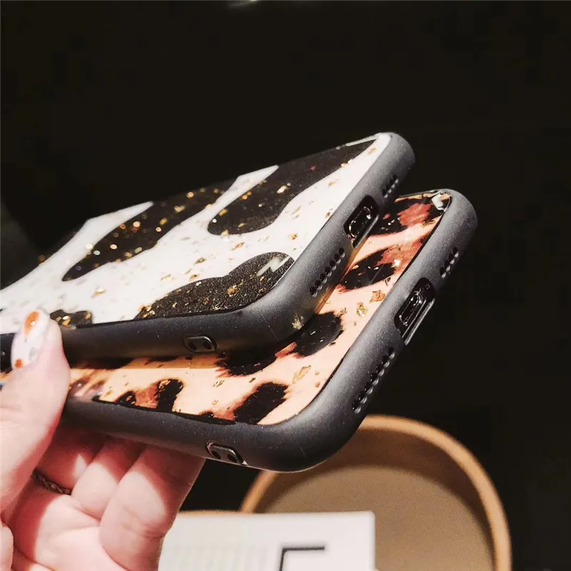 Золото Фольга Детские футболки с принтом Корова леопард чехол Зебра для samsung Galaxy