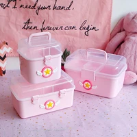 hot child first aid kit sakura action figure family pill cases plastic multi layer medical storage box portable medicine cabinet