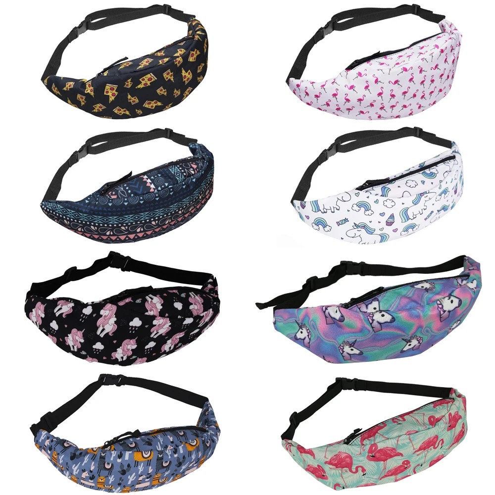 

Jom Tokoy New 3D Colorful Waist Pack for Men Fanny Pack Style Bum Bag unicorn Women Money Belt Travelling waist Bag