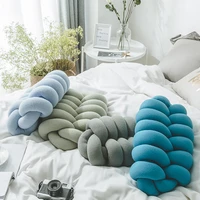 home decor knotted ball sofa cushion nordic oval cushion 45cm seamless tube cotton cojines %d0%bf%d0%be%d0%b4%d1%83%d1%88%d0%ba%d0%b0 pillow for office sit cojin