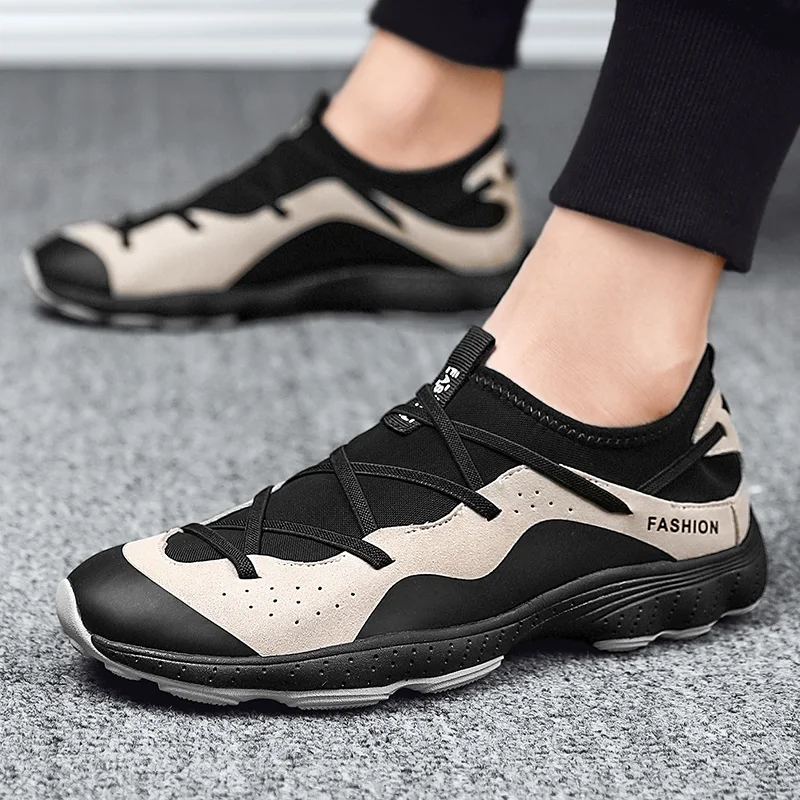 

SUOVEKGO Fashion New Men's Casual Shoes Men's Brand Sneakers Men's Mesh Shoes Large Size Moccasins Slippers Breathable Spring