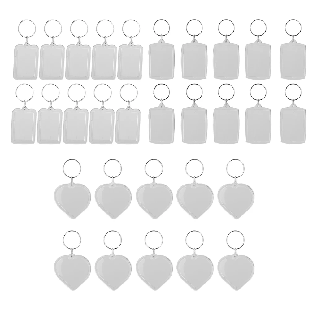 

30x Acrylic Keychain Key Artwork Photo Insert Keyring Presents Gifts