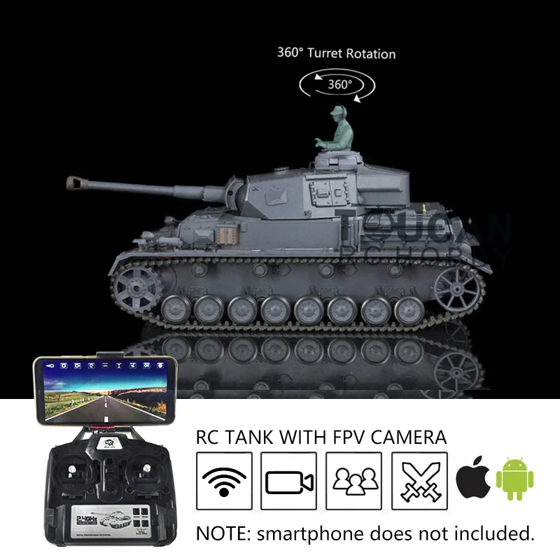 

Heng Long 1/16 7.0 пластиковый FPV Panzer IV F2 Радиоуправляемый резервуар 3859 стальная коробка передач 360 ° стандартная