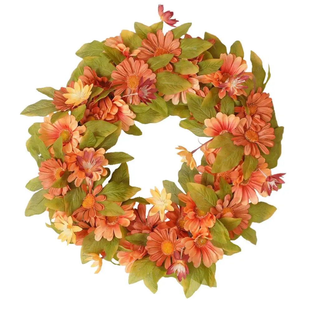 

Осенний декоративный венок для входной двери, 16 дюймов, искусственный листовой венок с подсолнухами, украшение для дома на День Благодарени...