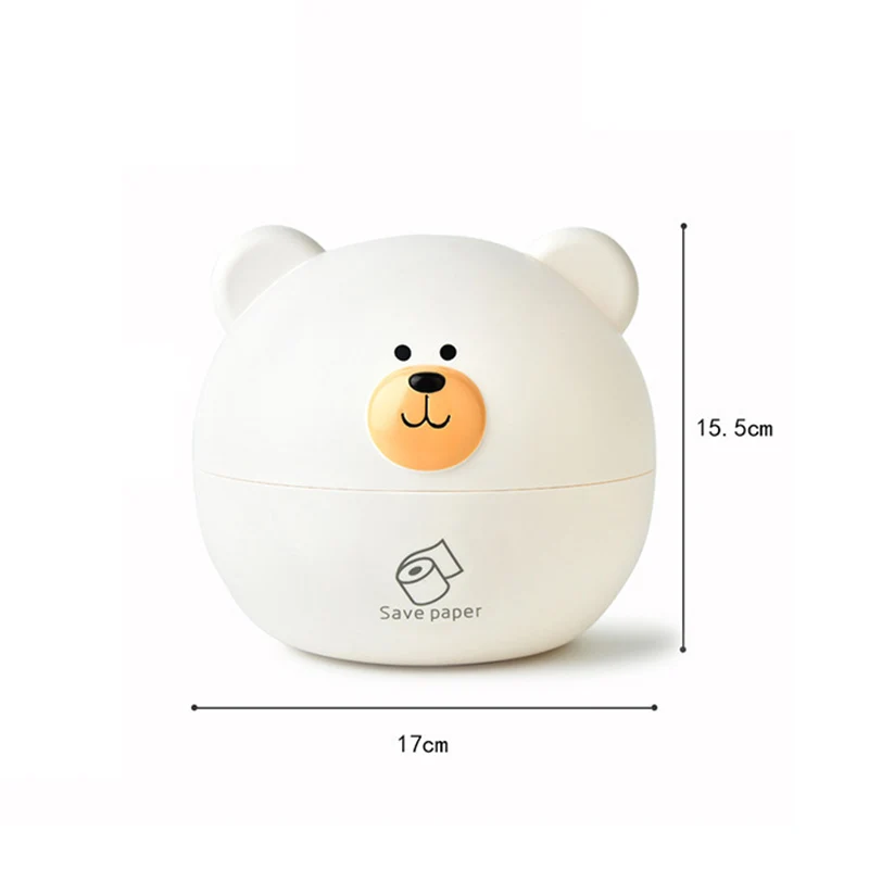 

Cartoon Bear Tissue Boxes Plastic Car Paper Storage Box Round Shape Tissue Canister Towel Napkin Holder Box Roll Paper Contianer