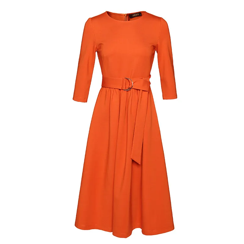 

Women's Fashion Spring Autumn Elegant Casual Dress Office Black Red Dress Female Midi Dresses Women vestidos SQ7030241