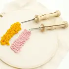 Вязальная вышивка перфоратор игла ручка Боковой разрез Швейные аксессуары DIY деревянная ручка инструмент для плетения Craft