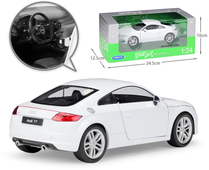 WELLY литая в масштабе 1:24 модель автомобиля 2014 Audi TT Coupe игрушечный автомобиль из
