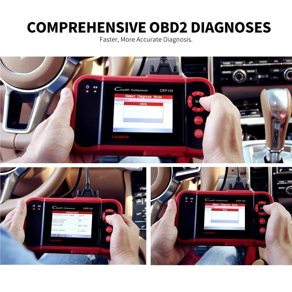 Оригинальный сканер автокодов Launch Creader CRP129 OBDII/EOBD бесплатное обновление онлайн