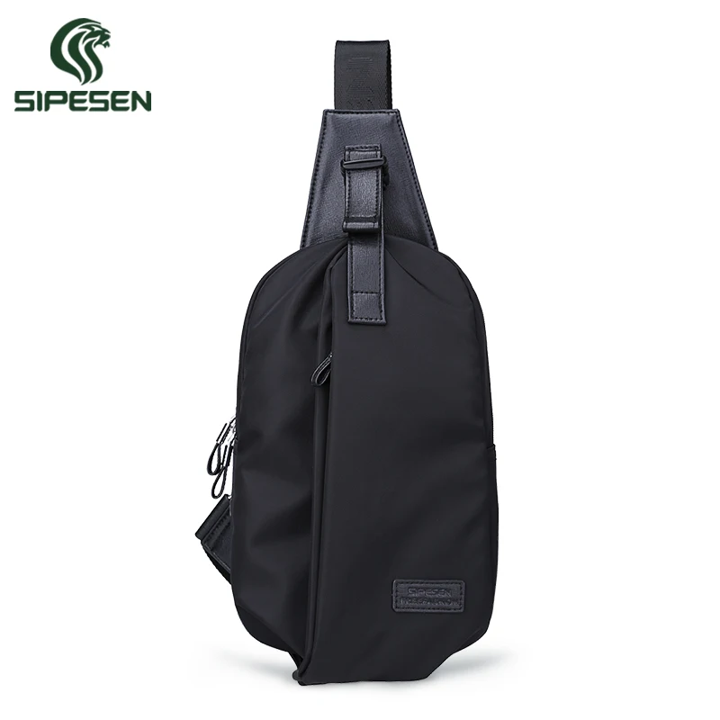 Zoger Japanese street chest bag men's tide brand men's shoulder bag Messenger bag tooling function wind bag fashion Oxford backp - Цвет: black