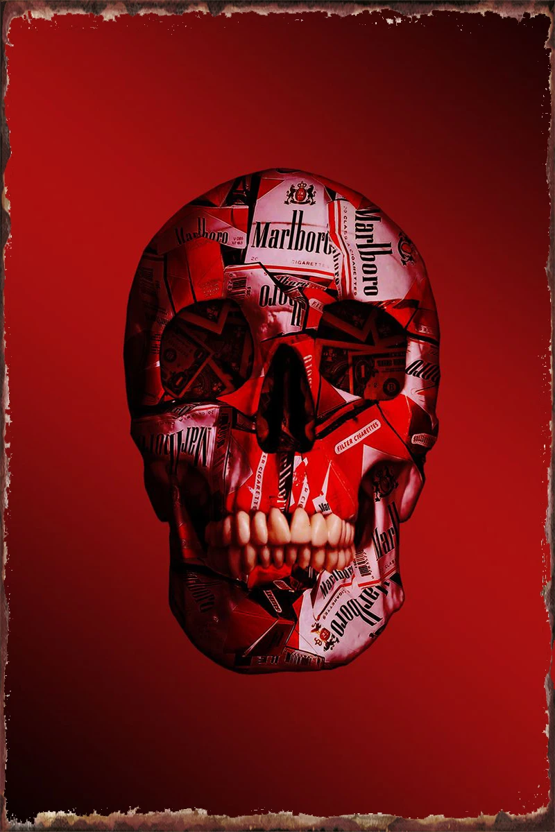 

Жестяные тарелки с изображением черепа, денег и сигарет, украшение для стен, украшение для комнаты, Ретро винтажный металлический знак, жест...