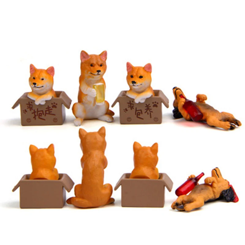 

ZOCDOU 1 Piece Cute Warm Series Dog Small Statue Little Figurine Crafts Figure Ornament Miniatures