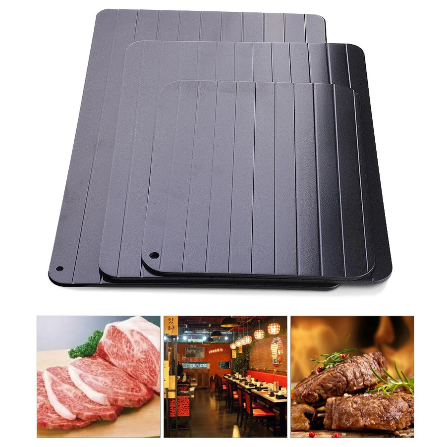 

Aluminium Fast Defrosting Tray Frozen Meat Thawing Fresh Healthy Rapid Defrost Plate Food Gadgets Kitchen Tools 2-in-1