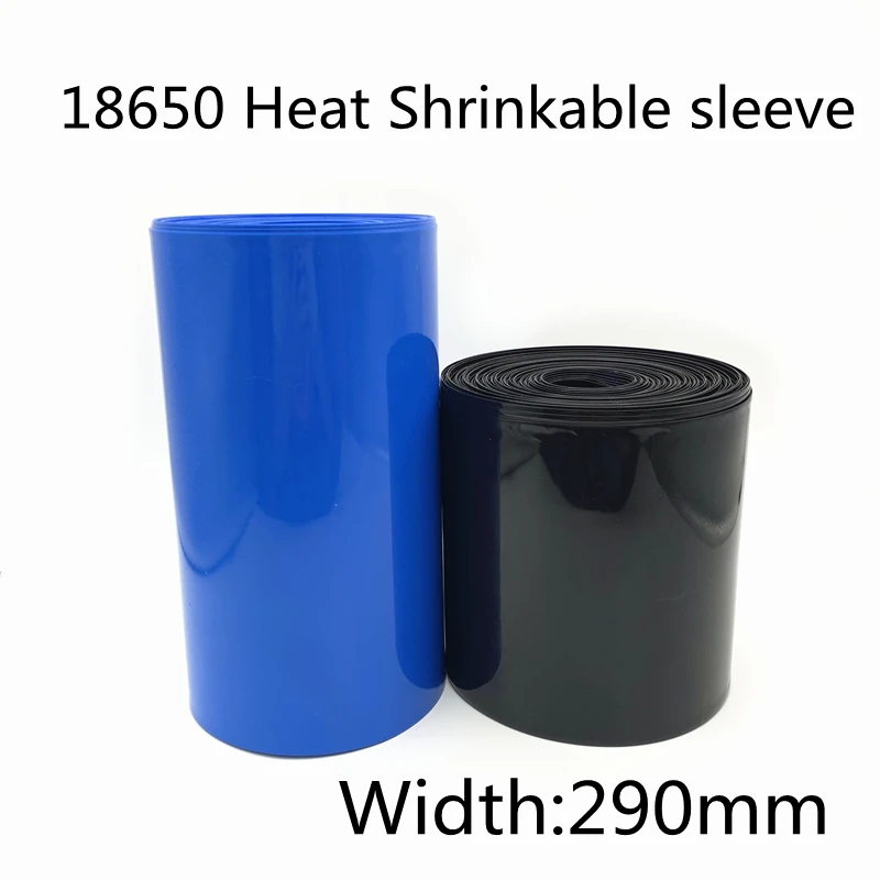 

PVC Heat Shrink Tube 290mm Width Blue Black Green Shrinkable Cable Sleeve Sheath Pack Cover for 18650 Lithium Battery Film Wrap