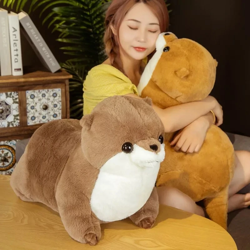 One Piece 50/65cm Real Life Otter Plush Toy Lifelike Animal Soft Doll Lovely Furry Toys Creative Gift For Kids