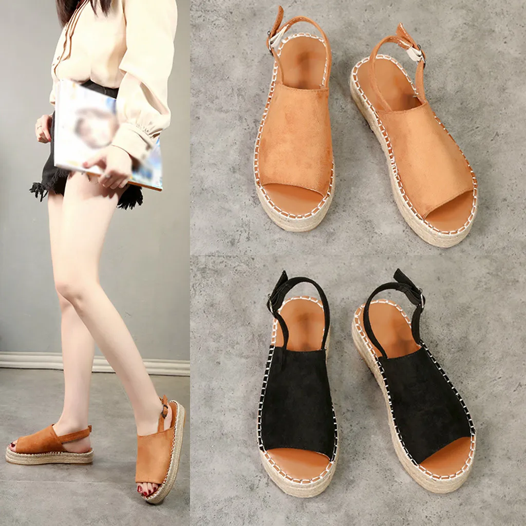 2019 модные сандалии в римском стиле Женская тканая обувь на платформе с открытым