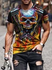 Футболка мужская с 3D-принтом зомби, летняя дышащая футболка в стиле oversized с черепом