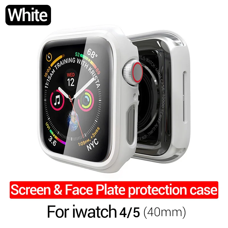 PZOZ для apple watch 4 5 защитный чехол для экрана 40 мм 44 мм мягкая Гидрогелевая пленка 3D полное покрытие для apple watch 1 2 3 часы 38 мм 42 мм - Цвет: 40MM White
