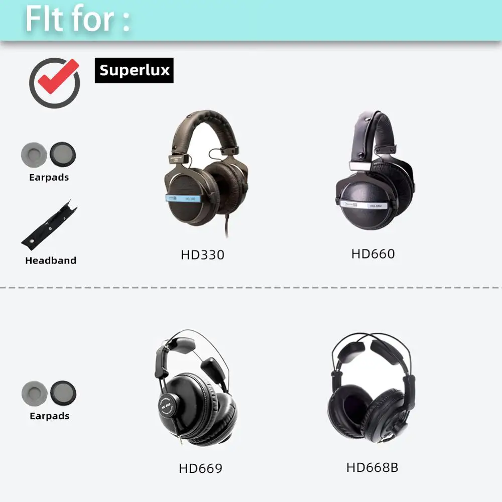 KQTFT бархатные Сменные амбушюры для наушников Superlux HD330 HD660 HD668B HD669 гарнитура