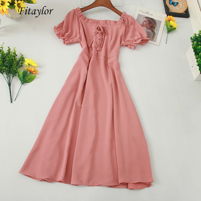 Женское винтажное платье миди с вырезом лодочкой и рукавами фонариками|Женские