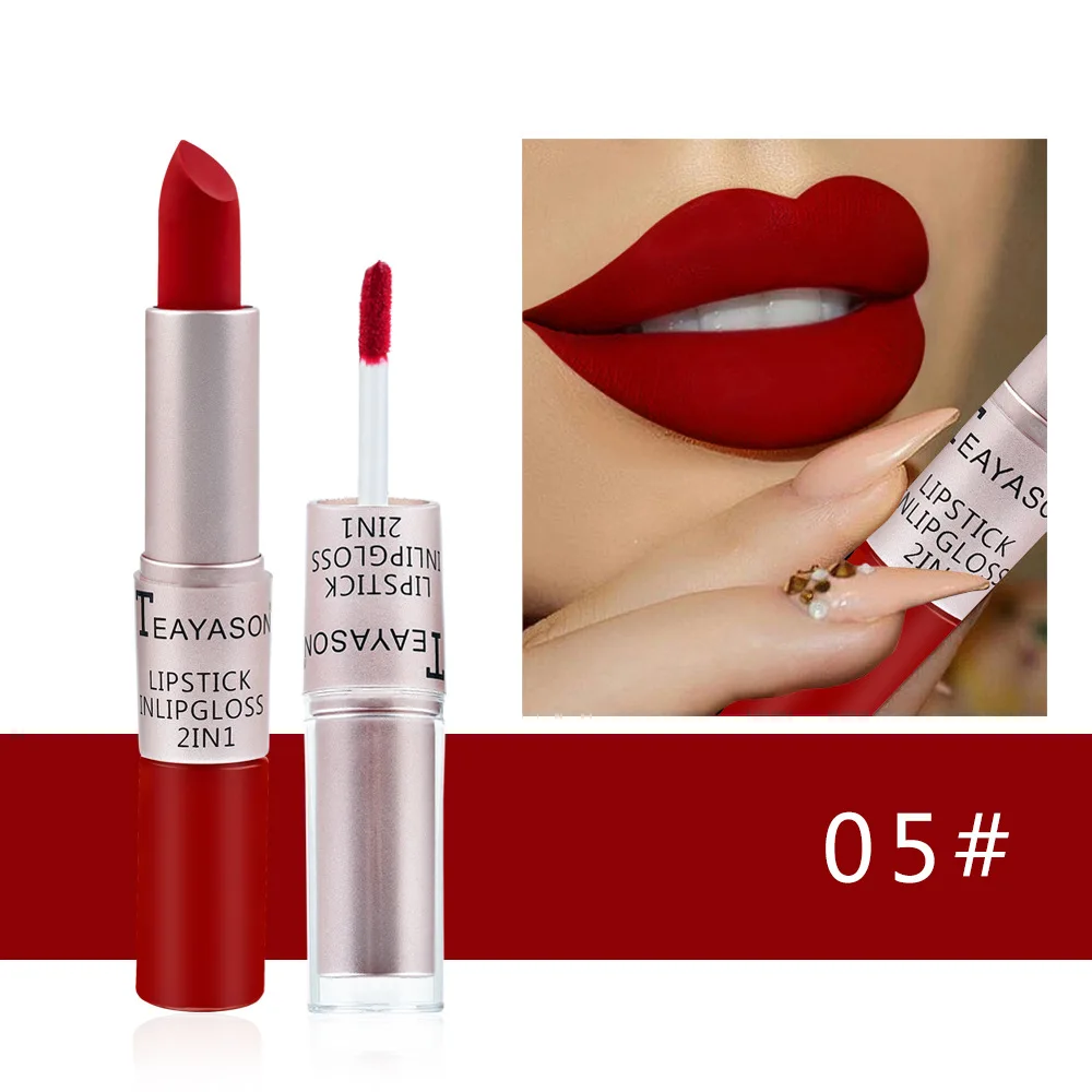

Sexy Red Waterproof Nude Matte Velvet Glossy Lip Gloss Lipstick Lip Balm Sexy Red Lip Tint 12 Colors Women Fashion Makeup Gift